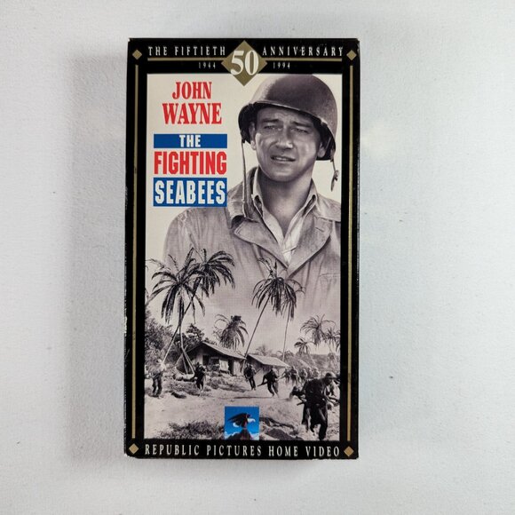 3/$15 Vintage VHS of THE FIGHTING SEABEES (1944) John Wayne 50th anniversary ed. - Picture 6 of 6